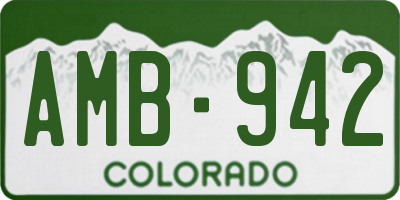 CO license plate AMB942