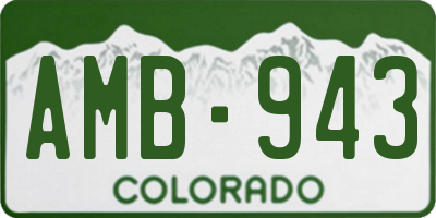 CO license plate AMB943