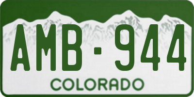 CO license plate AMB944