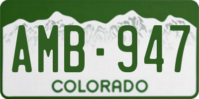 CO license plate AMB947