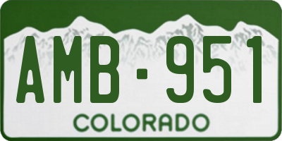 CO license plate AMB951