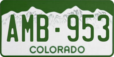 CO license plate AMB953