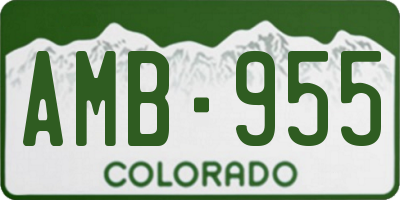 CO license plate AMB955