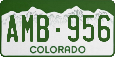 CO license plate AMB956