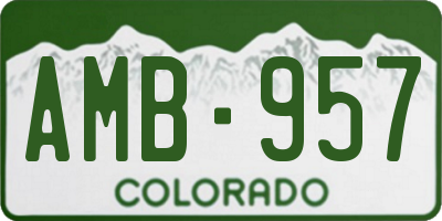 CO license plate AMB957