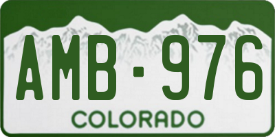 CO license plate AMB976