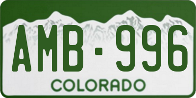 CO license plate AMB996