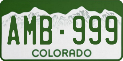 CO license plate AMB999