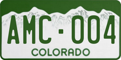 CO license plate AMC004