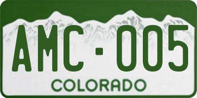 CO license plate AMC005