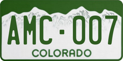 CO license plate AMC007
