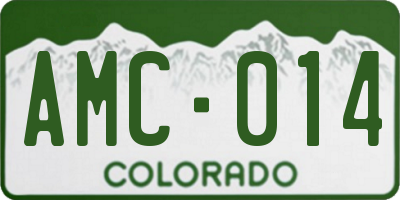 CO license plate AMC014