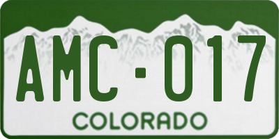 CO license plate AMC017