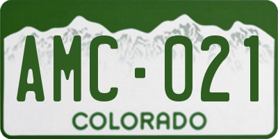 CO license plate AMC021
