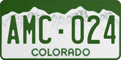 CO license plate AMC024