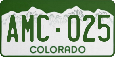 CO license plate AMC025