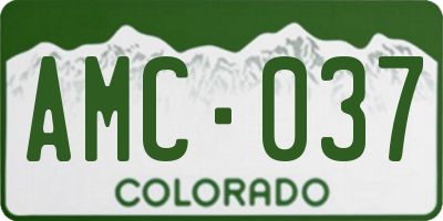 CO license plate AMC037