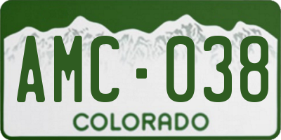 CO license plate AMC038