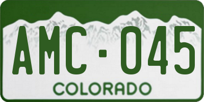 CO license plate AMC045
