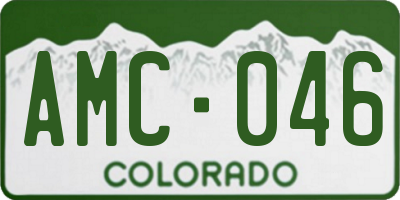 CO license plate AMC046