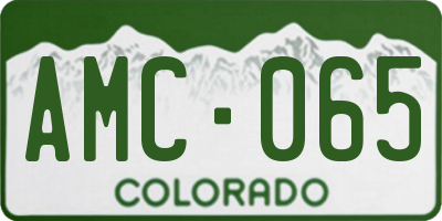 CO license plate AMC065
