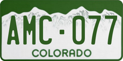 CO license plate AMC077