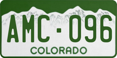 CO license plate AMC096