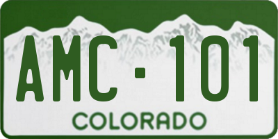CO license plate AMC101