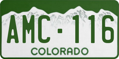 CO license plate AMC116