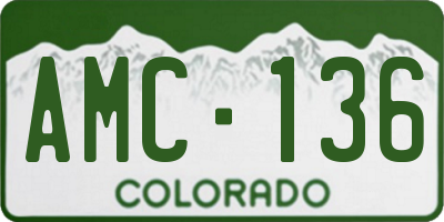 CO license plate AMC136