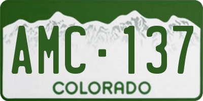 CO license plate AMC137