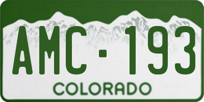 CO license plate AMC193