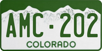 CO license plate AMC202