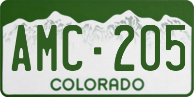 CO license plate AMC205