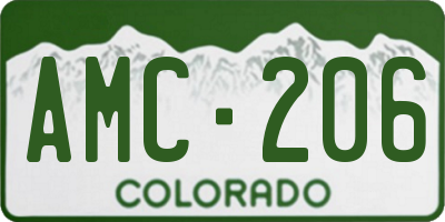 CO license plate AMC206