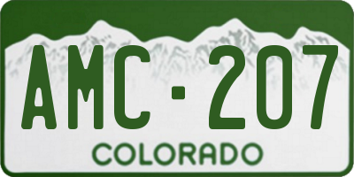 CO license plate AMC207