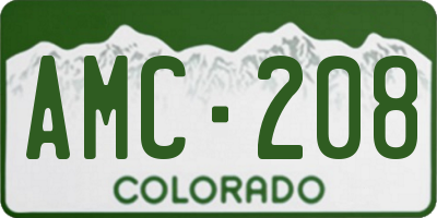 CO license plate AMC208