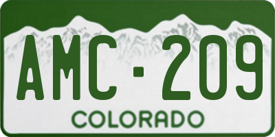 CO license plate AMC209