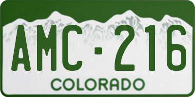 CO license plate AMC216