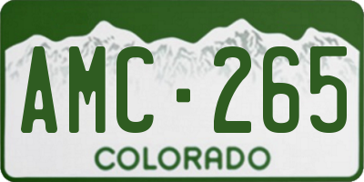 CO license plate AMC265