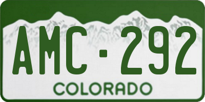 CO license plate AMC292