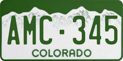 CO license plate AMC345