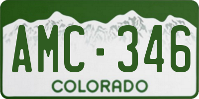 CO license plate AMC346