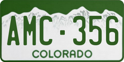 CO license plate AMC356