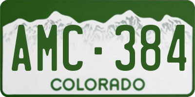 CO license plate AMC384