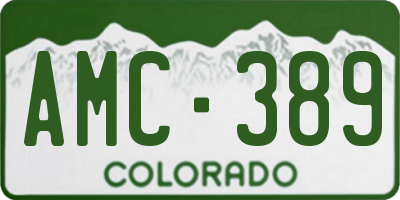 CO license plate AMC389