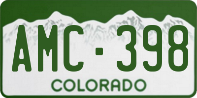 CO license plate AMC398