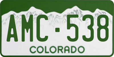 CO license plate AMC538