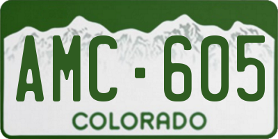 CO license plate AMC605