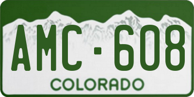 CO license plate AMC608